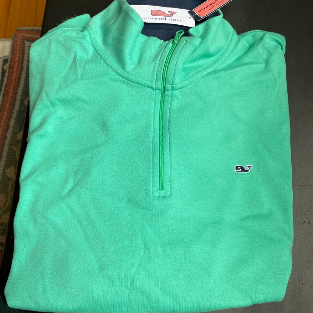 NWT Vineyard Vines Large Green Zip Pullover